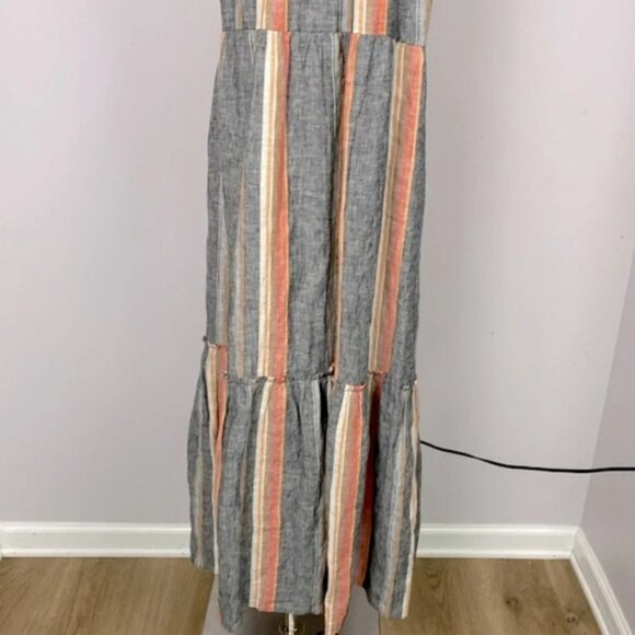 Joie Rosabel Halter 100% Linen Tiered Maxi Dress size medium - Picture 4 of 16